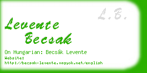 levente becsak business card